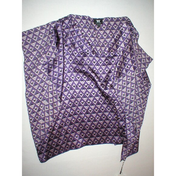 NWT $228 W Worth NY Womens P XS Top Designer New York Blouse Silk Purple Orchid - Picture 1 of 5
